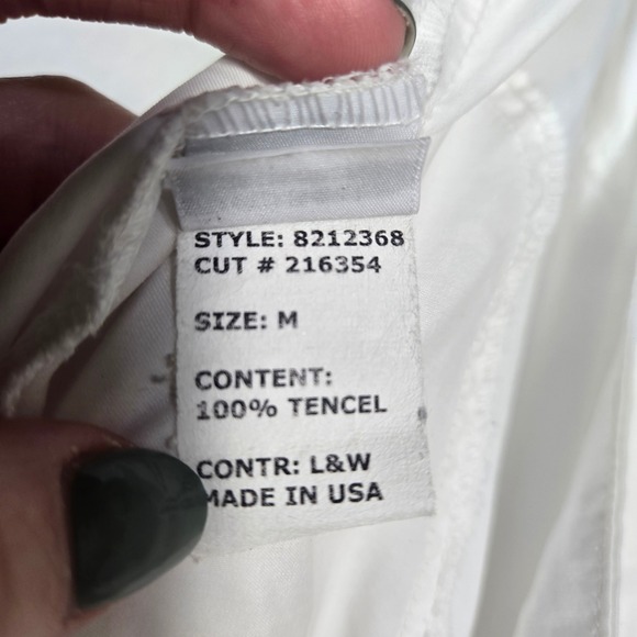 Cut Loose Pull On Elastic Waist Pants Straight Leg Lagenlook Resort Medium White - Picture 3 of 7